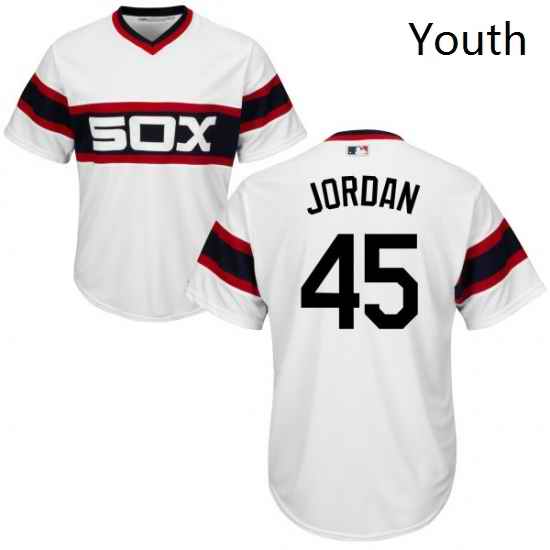 Youth Majestic Chicago White Sox 45 Michael Jordan Authentic White 2013 Alternate Home Cool Base MLB Jersey